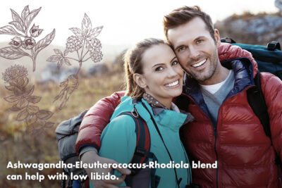 Low Libido is helped by Ashwagandha Eleutherococcus Rhodiola blend